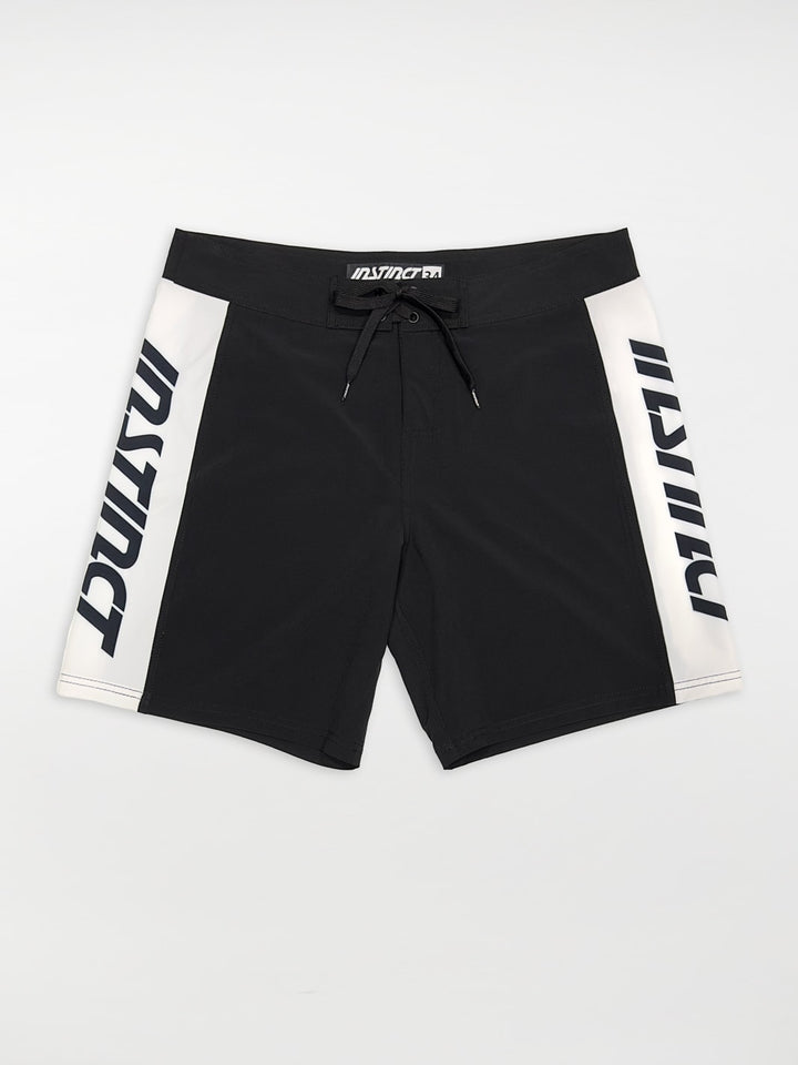 panel recycled board shorts#color_black-white