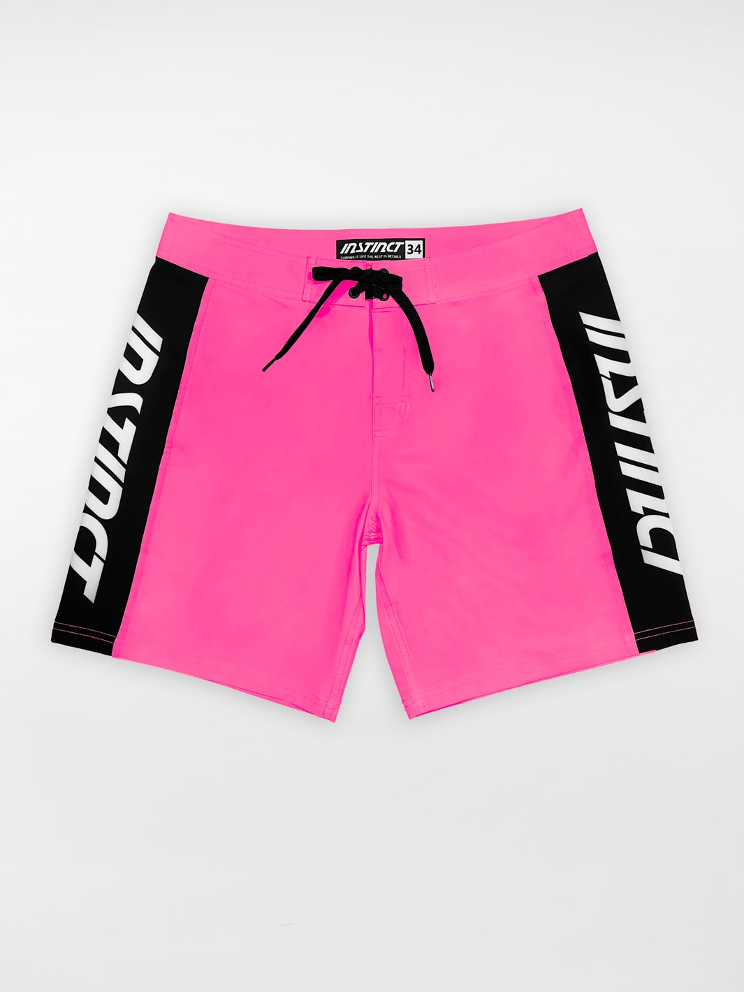panel recycled board shorts#color_pink-black