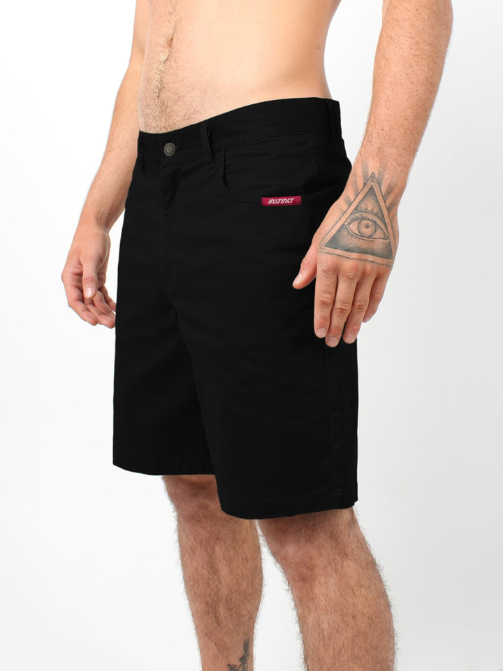 cotton twill walk shorts#color_black